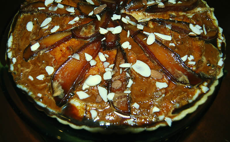 Poached Pear Almond Tart