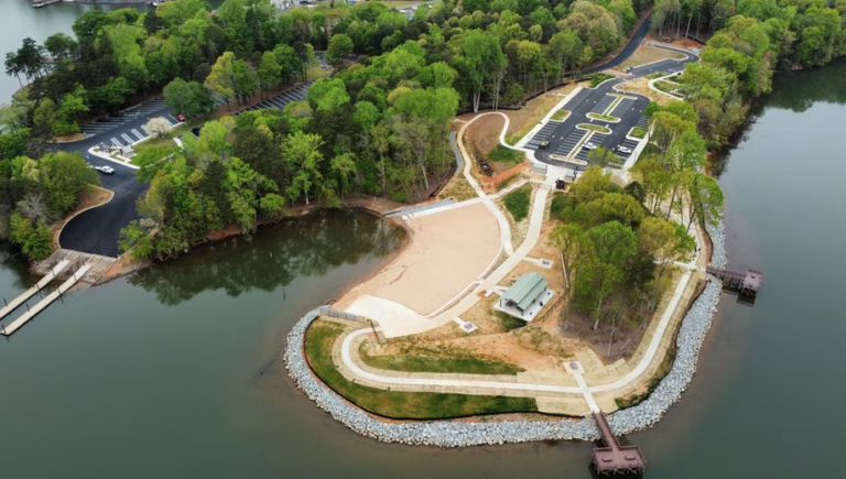 New lake front park near Belmont